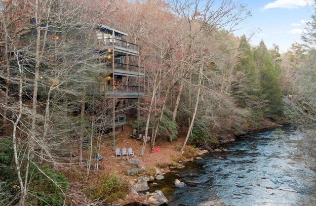 Falcons Nest- Pet Friendly | River Front Inicio | Pozo de fuego al aire libre | Fightingtown Creek