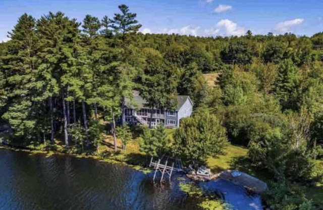 Family Friendly Waterfront Estate on Lake Wicwas w/ Private Beach & Dock