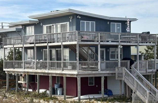 Fantastic ocean views from this first floor ocean front duplex in Harvey Cedars