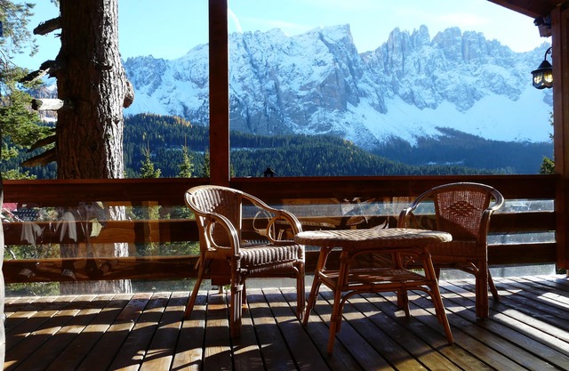 fantástica vista sobre Rosengarten y Latemar