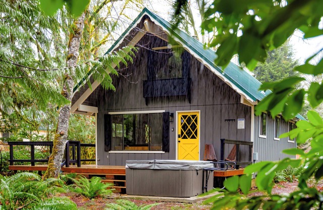Fern Grove Cabin - Riverfront, Mountain views, Hot tub, Fire pit, Pet-friendly