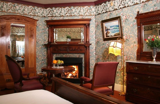 Fireplace/1890 matching Mahogany marbletop dresser,KINGBED/rocker/clawfoot tub/