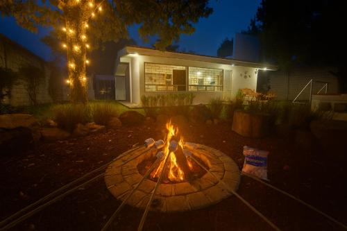 Fogata, palapa y jardín privado en Atlixco