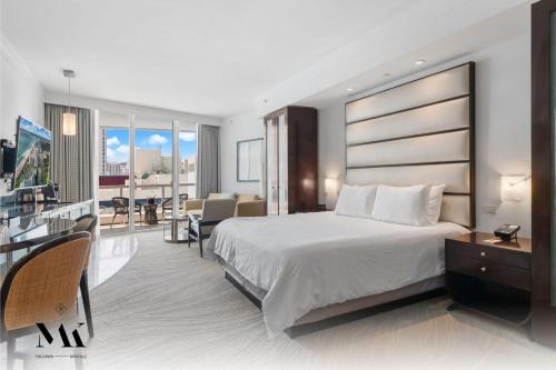 FontaineBleau Resort Balcony w Ocean and City View