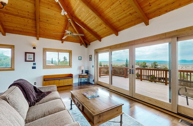 Full property with large deck, mountain views, & amazing sunsets