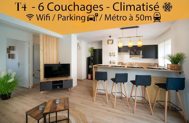 Fully equipped apartment with parking 6 beds