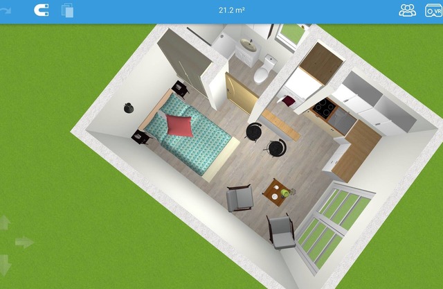 Furnished 20 m2 independent studio in village house for rent by the week