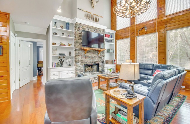 Game Room & Fire Pit: Riverfront Home in Ellijay!