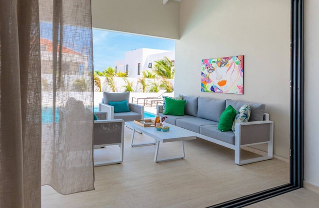 Gentle Breeze Oasis. Newly built home with swimming pool and stunning sea views