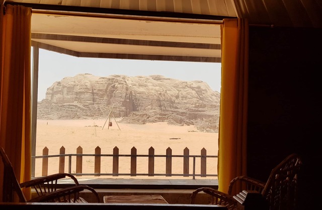 Glamping at wadi rum under the sun