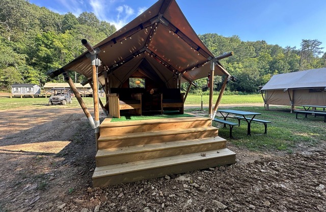Glamping Getaway with Creekside Serenity