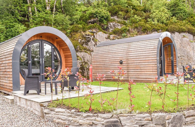 Glamping overlooking the loch.