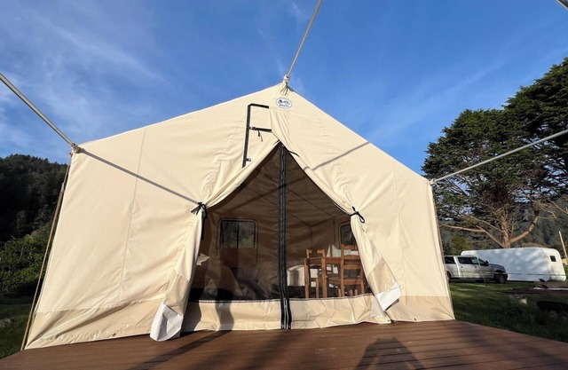 Glamping tent on the river.