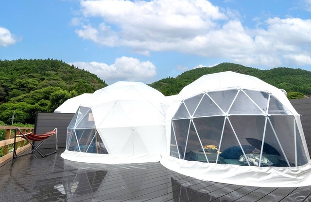 Glamping twin dome with toilet and semiopenair bath Room only plan / Ashigarakamigun Kanagawa
