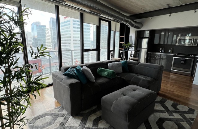 Gorgeous 2 bed sleeps 5 w/ surreal view downtown laundry wifi
