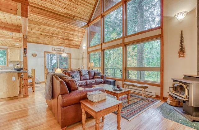 Gorgeous home with views of the river, fireplace, washer/dryer, & dog-friendly
