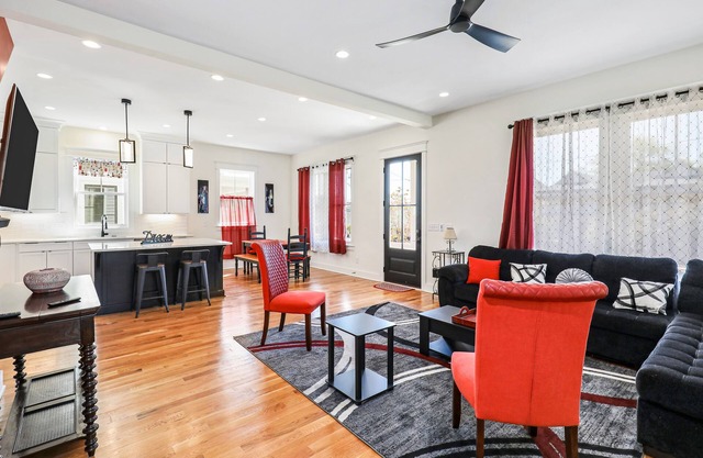 Gorgeous house with centralized location, covered porch, central AC, deck, & W/D