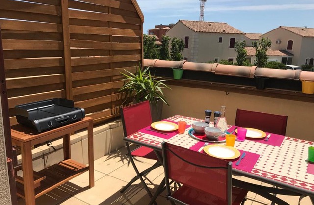 Grandes Bleues, Appartement T3 duplex, piscine, Narbonne Plage