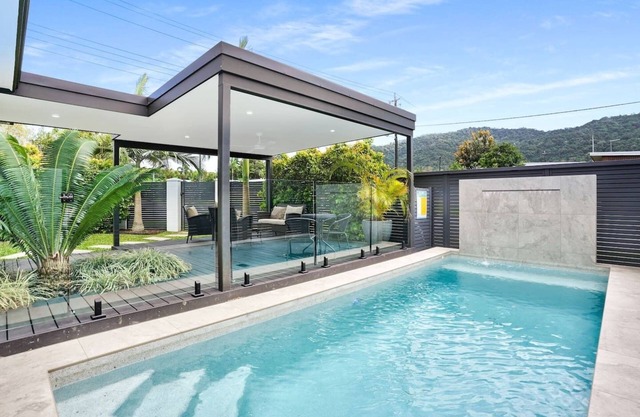 Greenslopes House in Edge Hill- Luxury Poolside Villa Near Cairns CBD | Walk to Cafes & Gardens