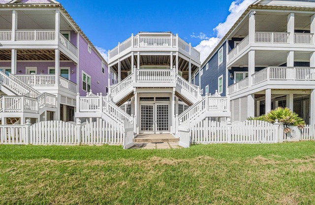 Gulf-view home with three balconies - walk to beach - central AC & private W/D