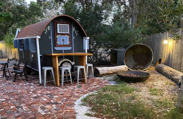 Gypsy Van Tiny House with unique outdoor bathroom