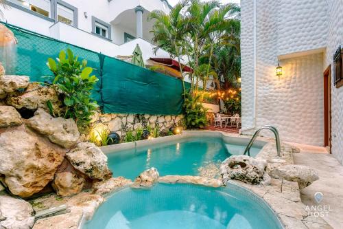 Hacienda-style Villa with Private Pool Steps to Beach