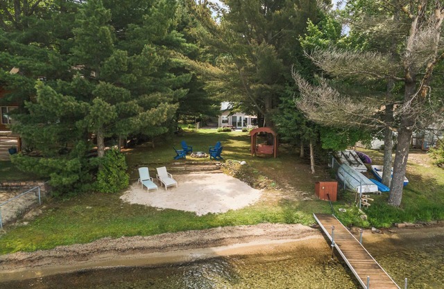 Higgins Lake Private Beachfront Home w/Dock, Boat Mooring, Sunset & Sunrise View