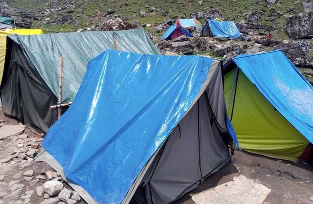 Himalayan hills campsite Kedarnath