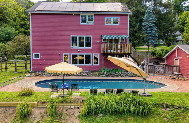 Historic Barn Retreat w/Pool & Pond Views | Longview Pond Lodge by AvantStay