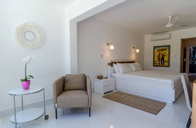 Hotel room on sandy beach, all-inclusive option available