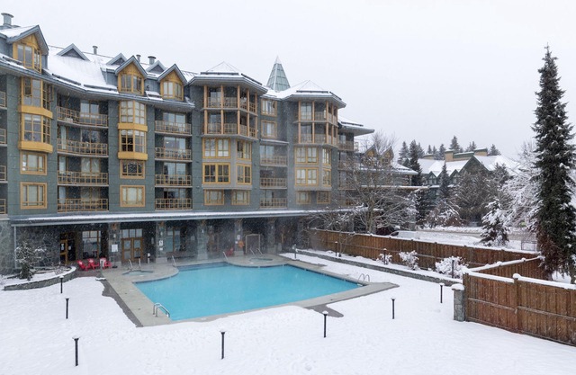 Hotel suite with AC, pool, & hot tub steps away from enchanting Whistler
