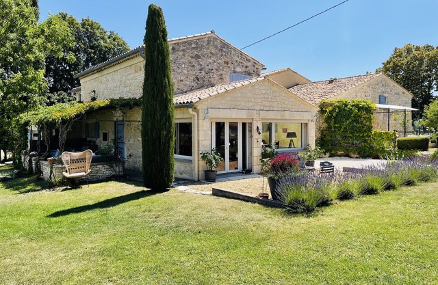 House in the middle of lavender fields