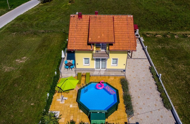 House of Inspiration with pool above LAKE Sabljaci Ogulin