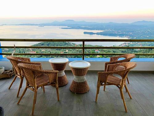 House Tanna of Villa Intaba Spectacular Sea Views Corfiot Riviera Spartilas Corfu Island Greece close to Ipsos Beach with a shared pool