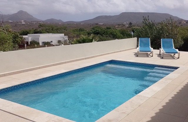 House with swimming pool on a large plot with a wide view of the Christoffelberg
