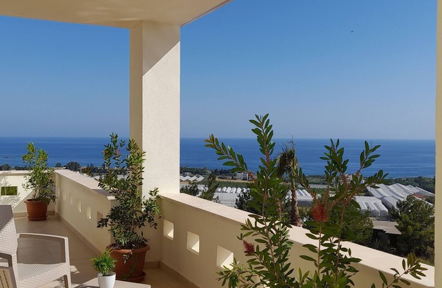 Incekum dream vacation on the Turkish Riviera, view of the Mediterranean Sea and pool