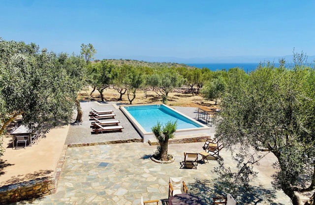Joyanna Villa — Pool, Sea Views & Olive Grove Serenity | 3 Min to Beach