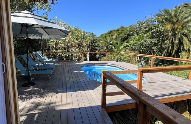 Jungle Geodome with private bathroom, deck, and garden.
