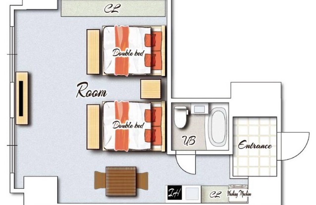 Junior Suite Room 2 double beds NonsmokingRoom / Miyazaki Miyazaki