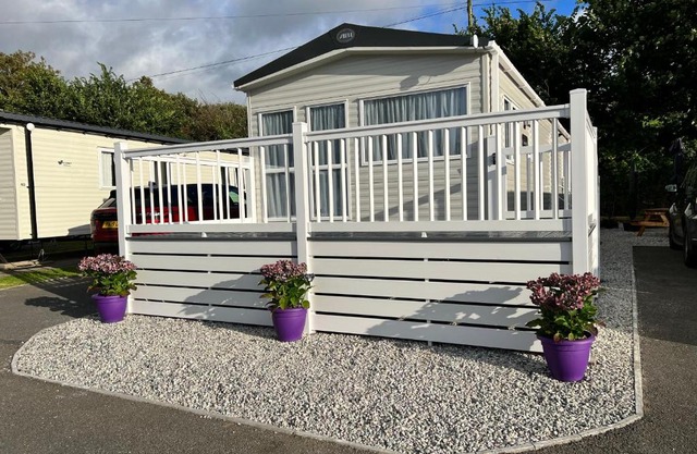 Kayes Retreat Three bed caravan Newquay Bay Resort Quieter area of park