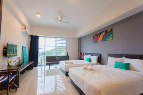 KK studio [B]/2 Queen Bed/Netflix/Free Parking