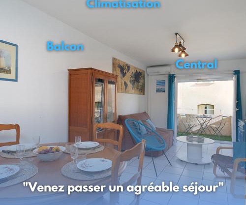 L'escapade, Port à 200m, climatisation et balcon