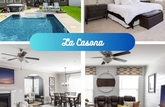 La Casona: Pool, Hot Tub, King Bed, Theater Room, 17 min to Winston-Salem