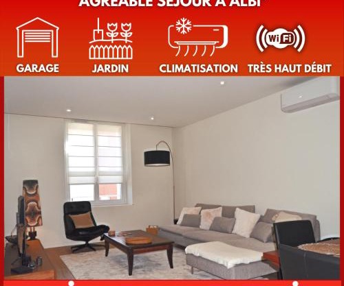 La Pause du Savoir Albigeois - Garage - Climatisation - Centre ville