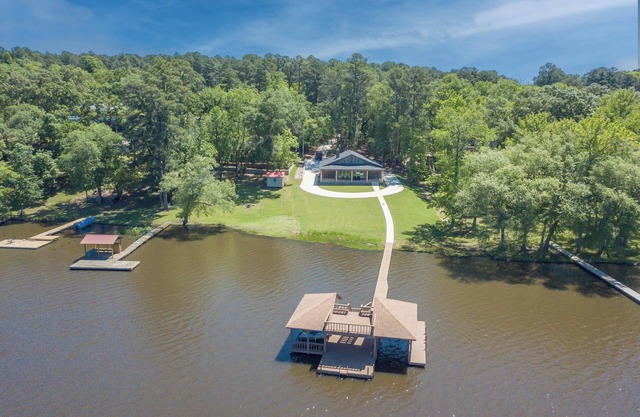 Lake House invites you to relax and watch the sunset or jump off the dock.