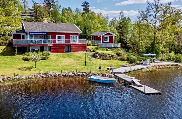 The Swedish Lakehouse-Sunlit with a Private Dock & Boat