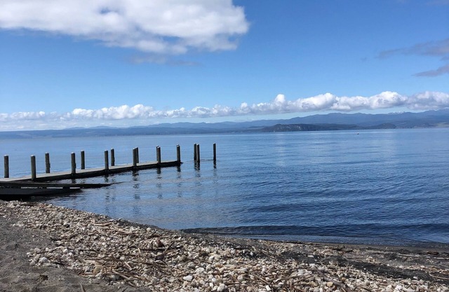 Lake Taupo- Whareroa Village, sit on the deck enjoy the view.