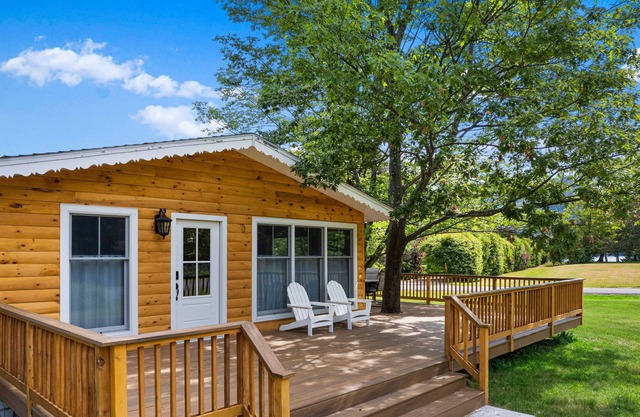 Lake-view home with large deck, grill, lawn, & mtn views - dog-friendly