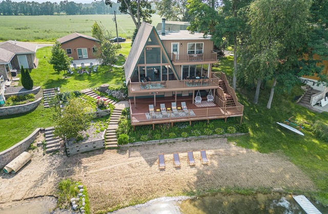 Lakefront A-Frame: Private Beach, Fire Pit, Kayaks, Paddleboards, & Boat Slip
