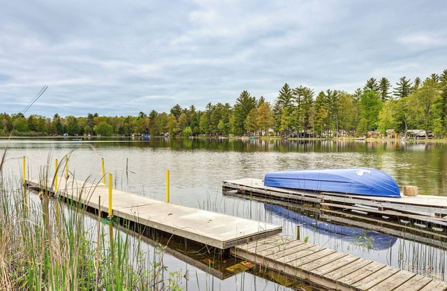 Lakefront Group Getaway w/ Dock in Baldwin!